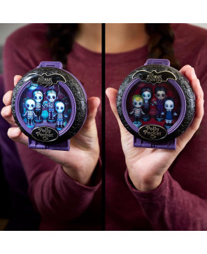 Polly Pocket Collector Playset, The Addams Family Compact with 4 Special Edition Character Dolls and 10 Accessories