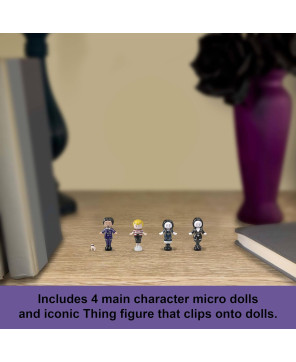 Polly Pocket Collector Playset, The Addams Family Compact with 4 Special Edition Character Dolls and 10 Accessories